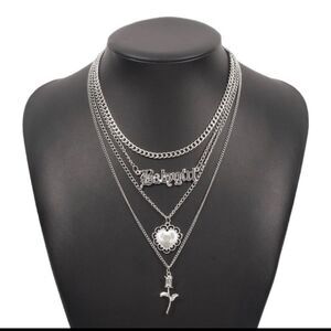 Babygirl Fashion Silver 4 PCs Necklace
